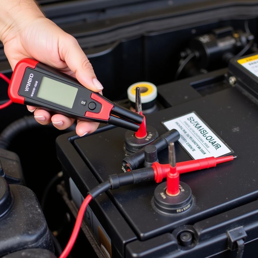 Testing Car Battery with Multimeter