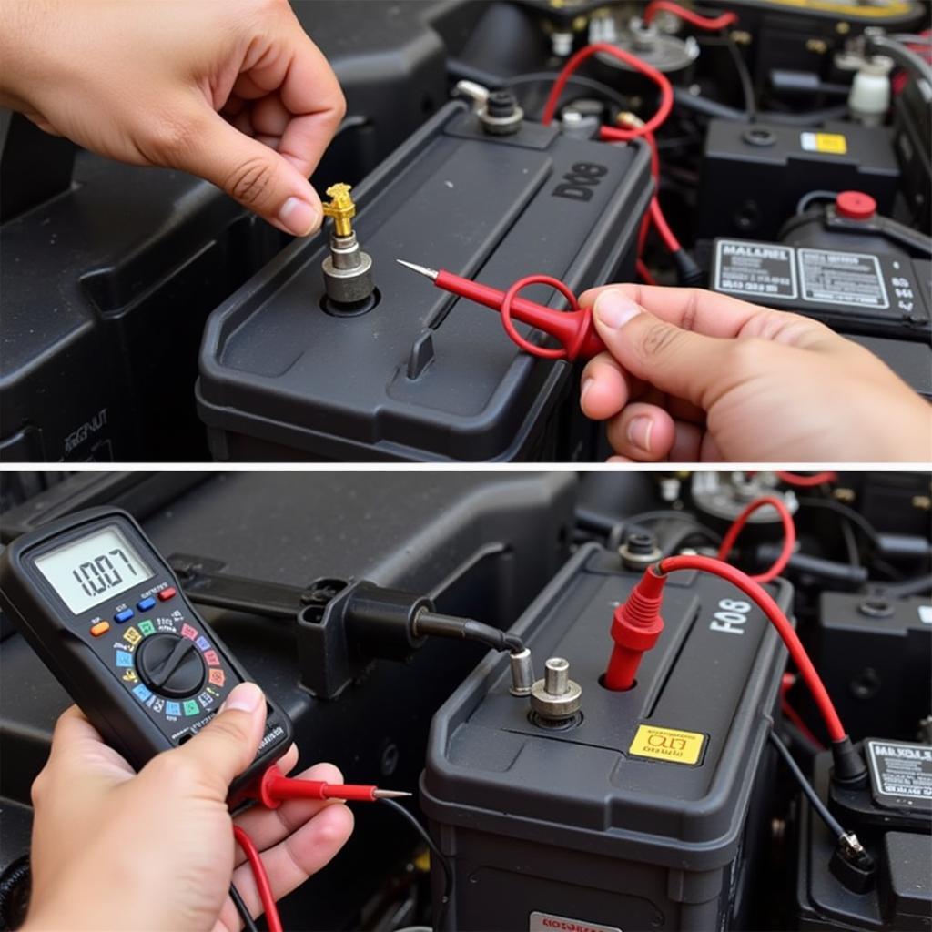 Testing Car Battery with Multimeter