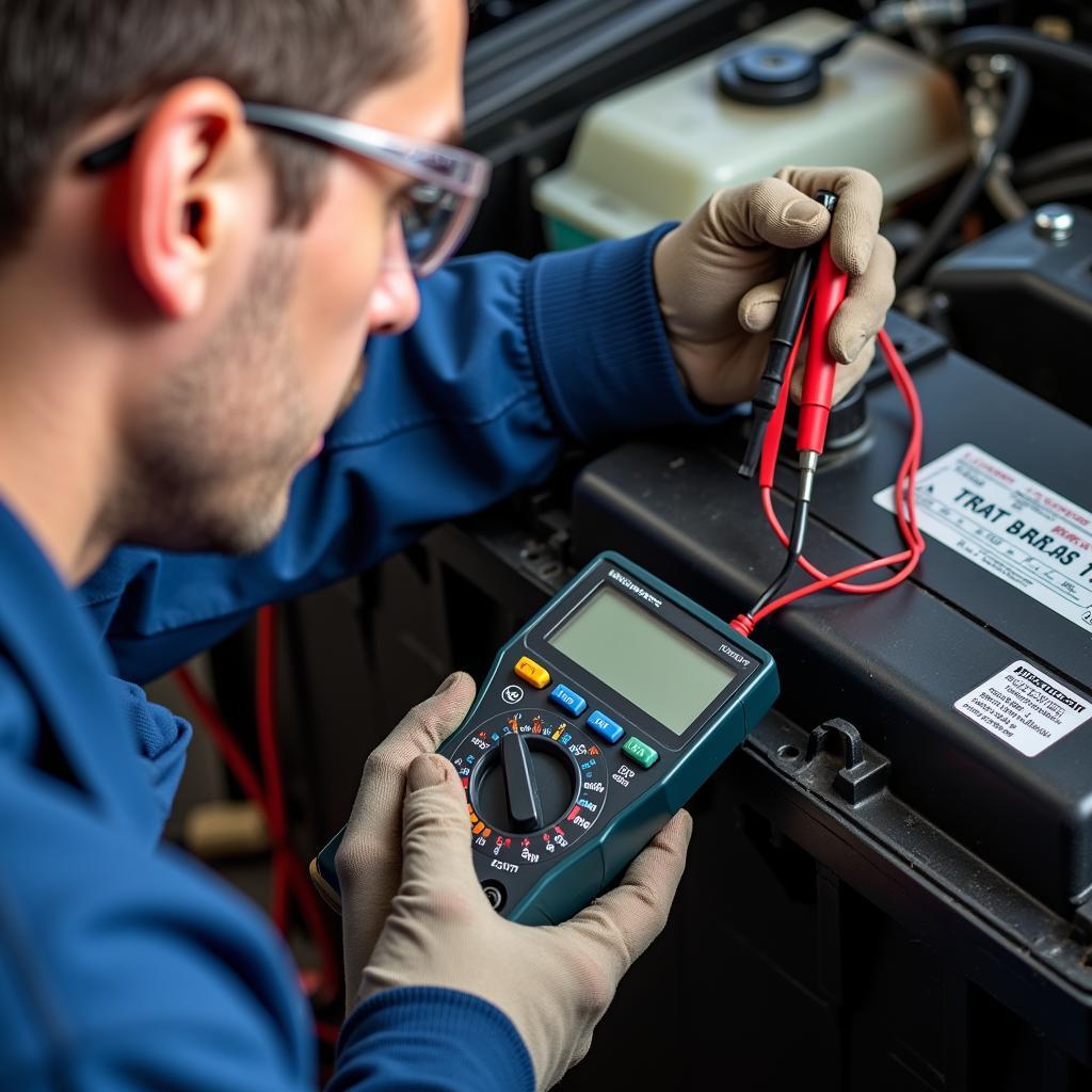 Testing Car Battery Voltage with Multimeter