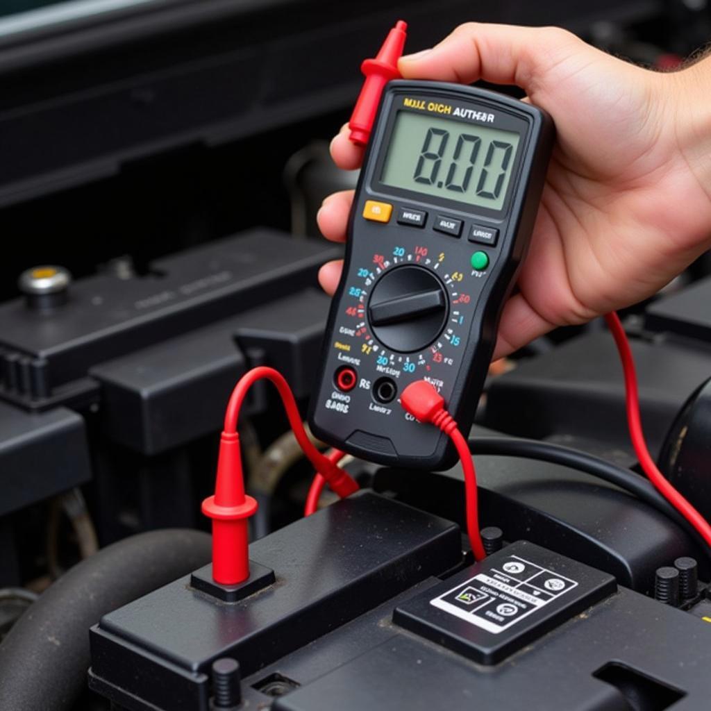 Testing Car Battery with Multimeter