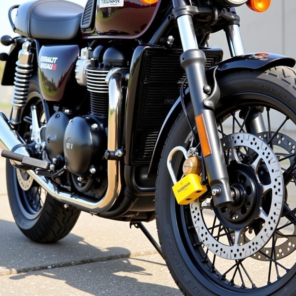 Triumph Street Twin Disc Lock and Chain