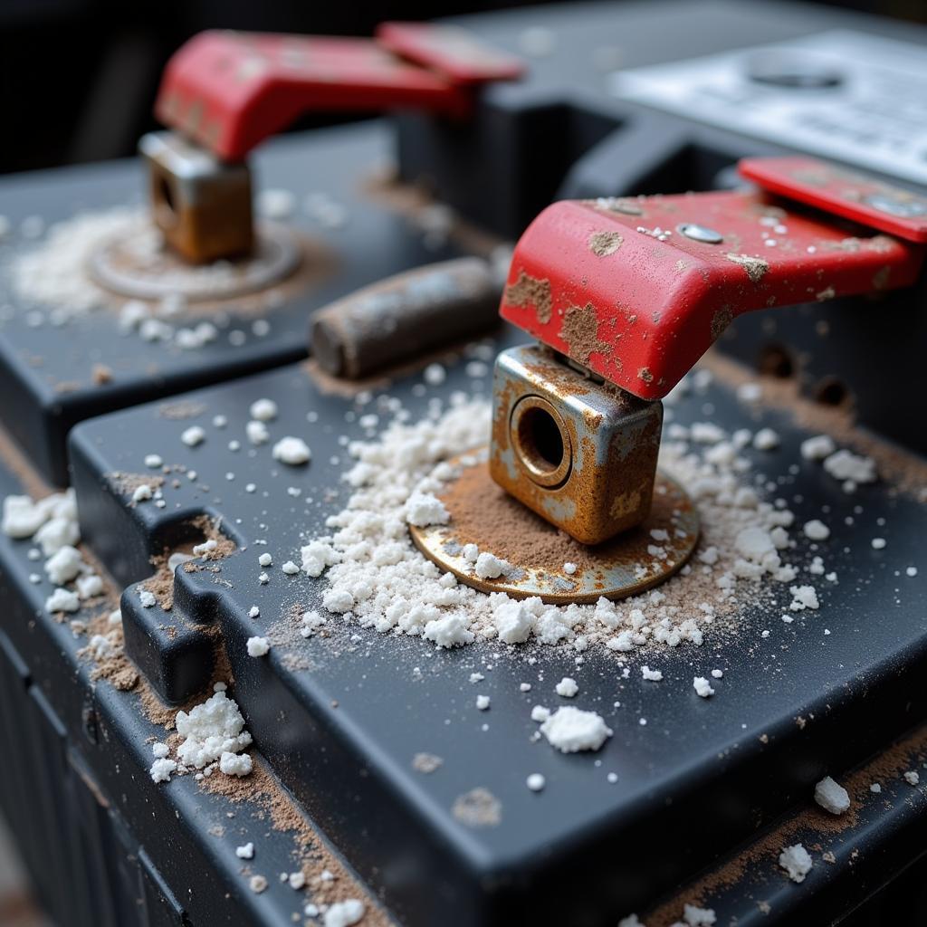 Truck Battery Corrosion on Terminals