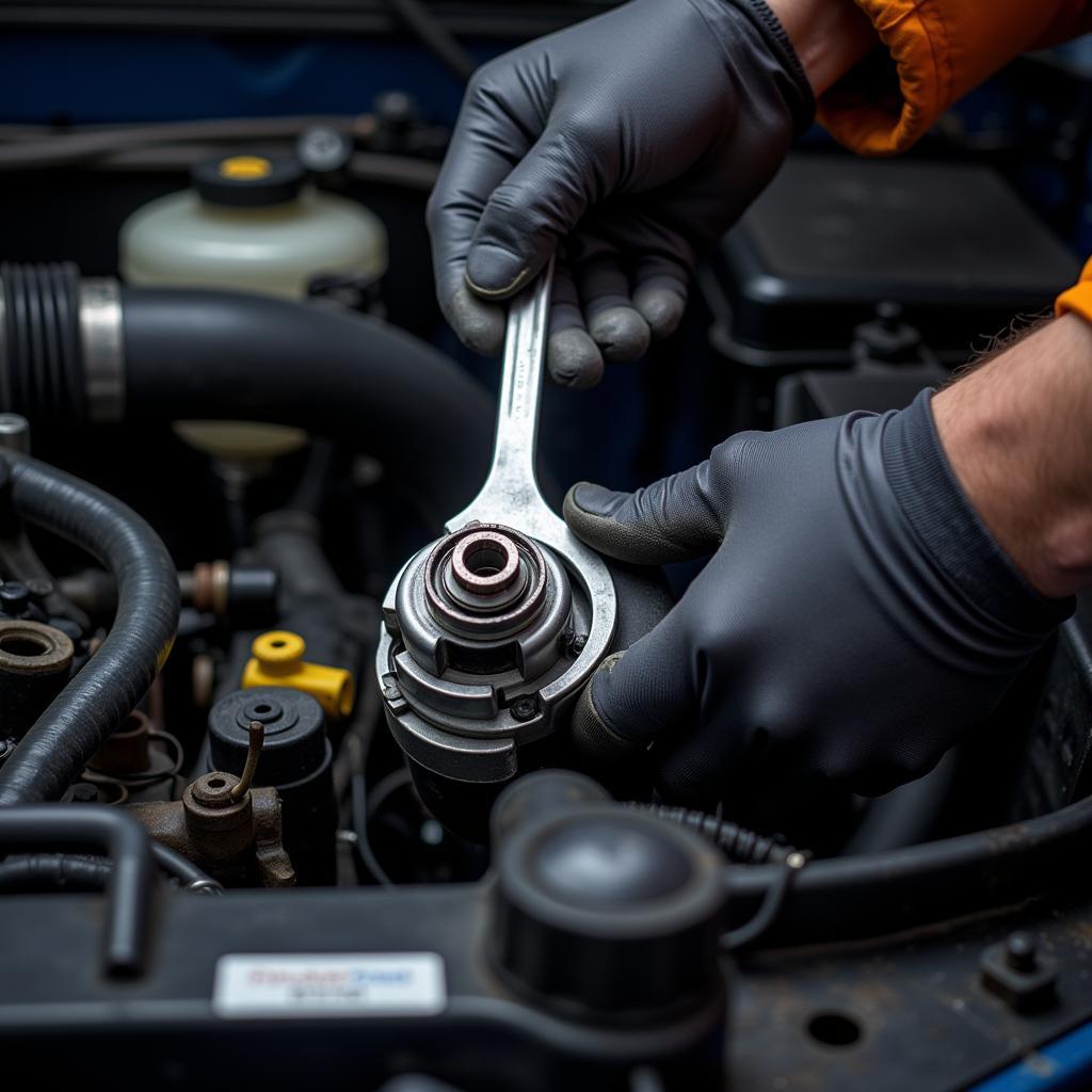 Inspecting the truck starter motor