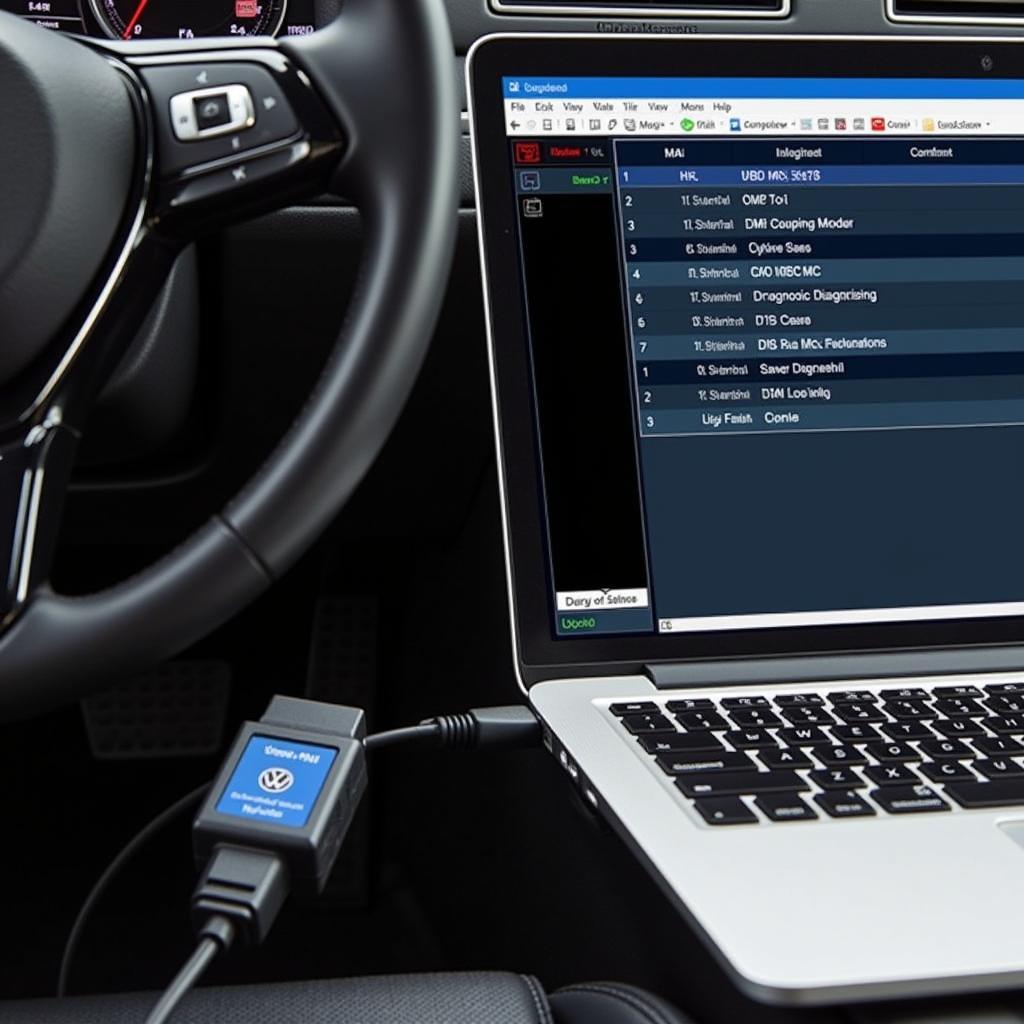 VCDS Scan Tool Connected to a Car