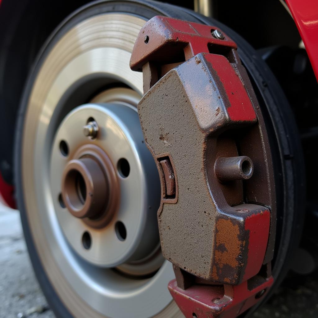 Worn Brake Pads on a Mazda CX-9